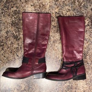 Unique burgundy boots